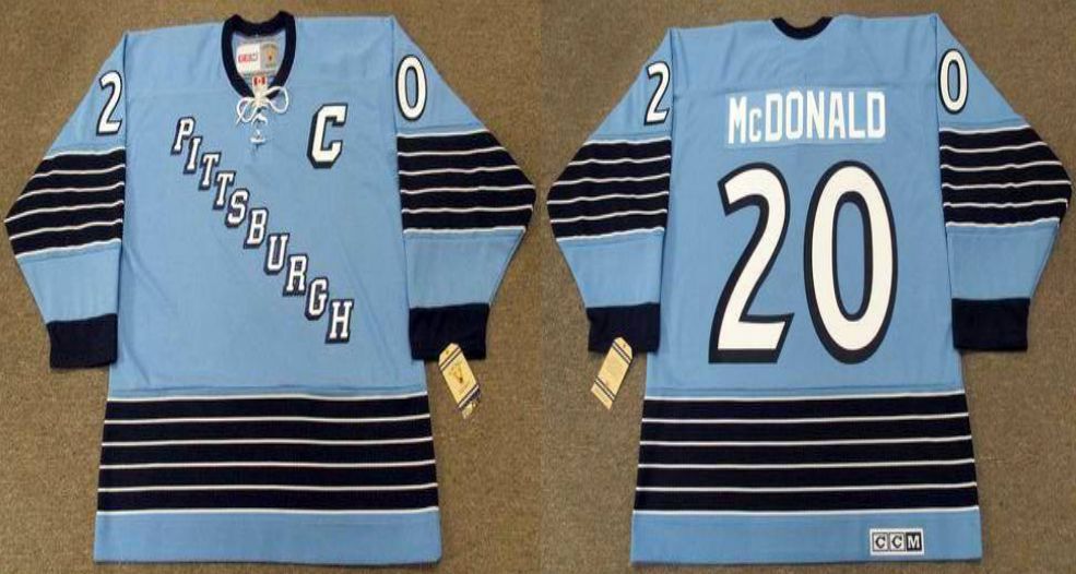 2019 Men Pittsburgh Penguins 20 Mcdonald Blue CCM NHL jerseys